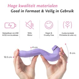 Fae® Vibrator voor Vrouwen - Clitoris & G spot Stimulator - Zuig en druk functie - Penetratie Dildo - Sex Toys voor Vrouwen en koppels - Seksspeeltjes - Thrive Series - Periwinkle Purple — thumbnail 3