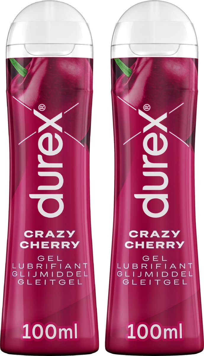 Durex - Glijmiddel - Crazy Cherry - Kers - waterbasis - 100ML x2 — afbeelding 1
