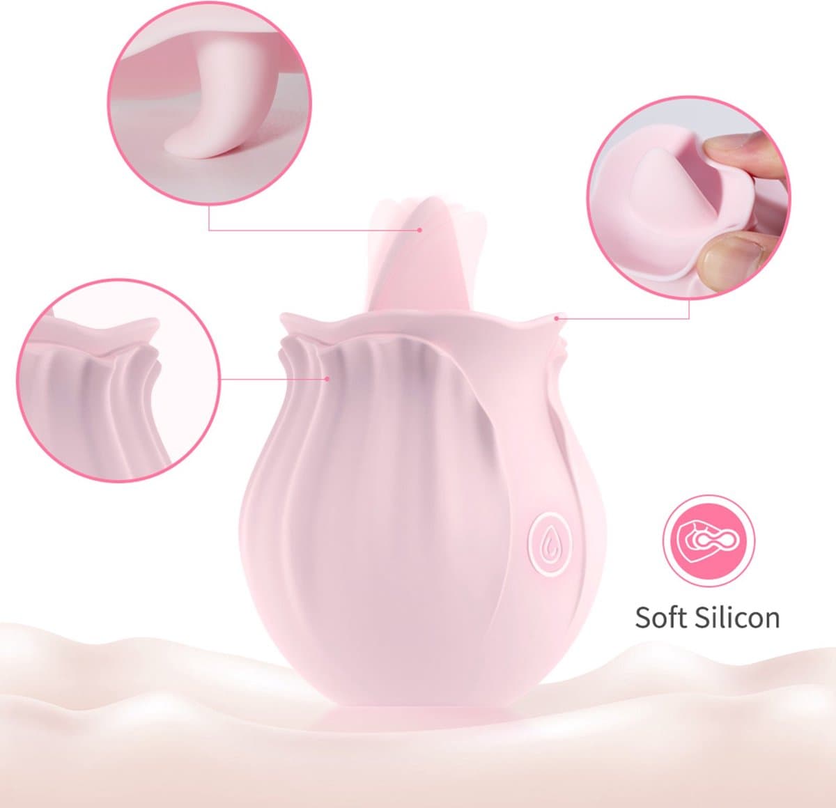 Likkende Tong Vibrator Licking Roze Clitoris sex toys voor Vrouwen — afbeelding 1