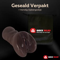 Quick Relief Kira™ - Masturbator - Pocket Pussy - 2 in 1 Vagina en Anus - Sex Toys voor Mannen - Realistisch - Zwart — thumbnail 13