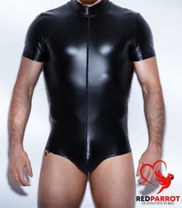 Fetish Bodysuit - Heren - Latex Wetlook - Catsuit - BDSM - Rits — thumbnail 3