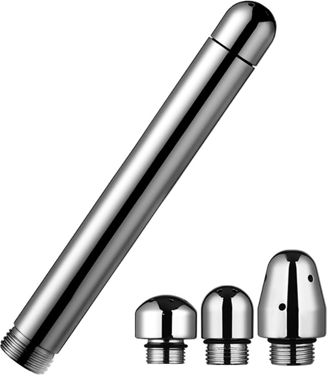Knaak Anaal Douche - Intieme Douche voor Anale & Vaginale Reiniging - Metaal - 3 Opzetstukken — afbeelding 1