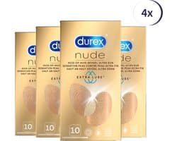 Durex Condooms Nude Extra Lube 10st - 4 Stuks - Voordeelverpakking