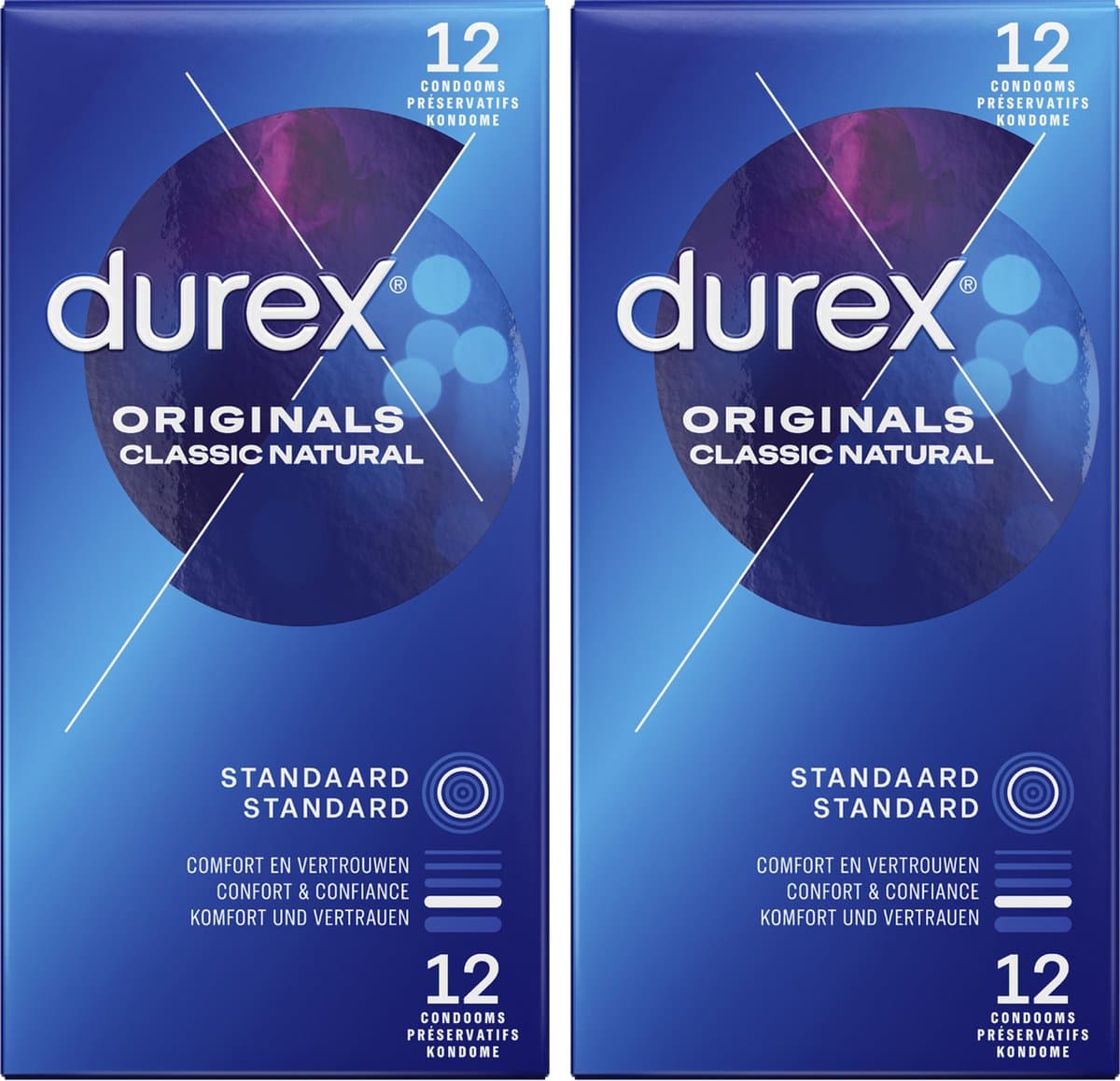 Durex Condooms Classic Natural - Comfort en Vertrouwen - Met Extra Glijmiddel - 12st x2 — afbeelding 1