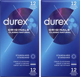 Durex Condooms Classic Natural - Comfort en Vertrouwen - Met Extra Glijmiddel - 12st x2 — thumbnail 1