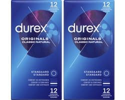Durex Condooms Classic Natural - Comfort en Vertrouwen - Met Extra Glijmiddel - 12st x2