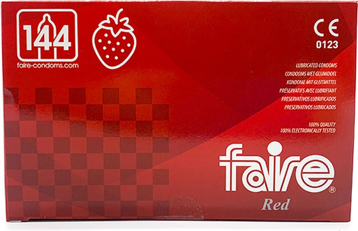 Faire Red condooms - aardbeiensmaak - 144 stuks — afbeelding 1