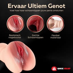 Quick Relief Amy™ - Masturbator - Pocket Pussy - Realistische 2 in 1 Vagina en Anus - Sex Toy voor Mannen - Roze — thumbnail 5