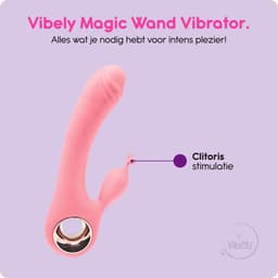 Vibely - Tarzan Vibrator - Erotiek- Oplaadbare Luxe Magic Wand Rabbit Vibrator - Vibrators voor vrouwen - Sex Toys voor vrouwen -10 standen - Fluisterstil - Pink — thumbnail 5