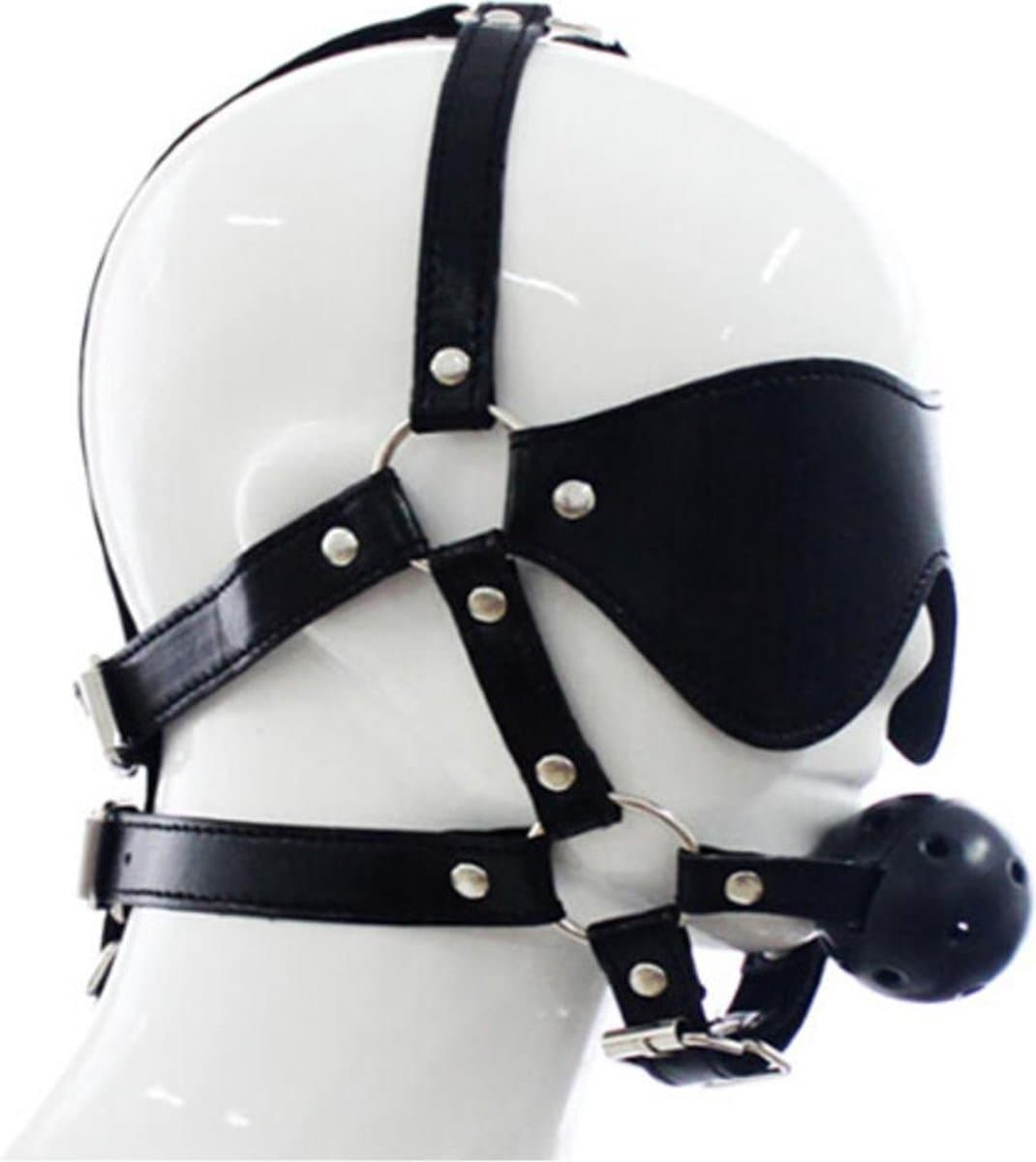 Fetish Masker Met Gagball Zwart - Leuk voor sex spelletjes - Voor koppels - SM - Bondage - Zwart - Fetish - Kant - Sex speeltjes - Erotiek - Sex toys - Voor vrouwen — afbeelding 1
