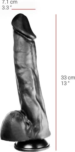 515 line - Dildo - Lengte 35 cm - Diameter 7.1 cm Met Zuignap – Zwart — thumbnail 2