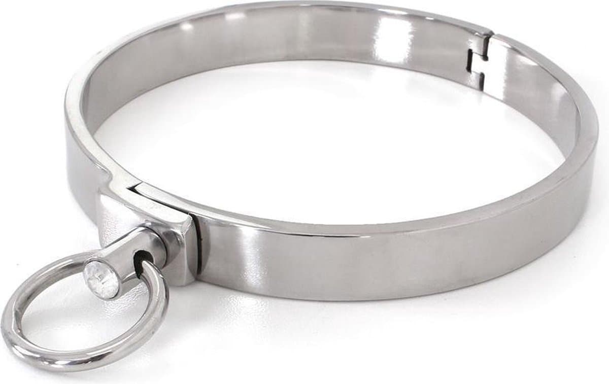 Kiotos - RVS Collar Solid Met Transparant Kristal voorzijde - Large - 13,5 cm — afbeelding 1