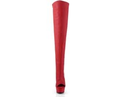 Pleaser - DELIGHT-3019 Plateau overknee Laarzen - US 5 - 35 Shoes - Rood — thumbnail 2