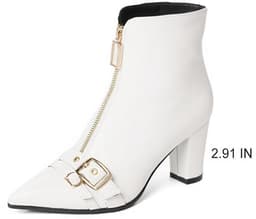 Spitse Teen Kitten Hak Laarzen - Zwarte Booties met Klinknagels voor Dames — thumbnail 2