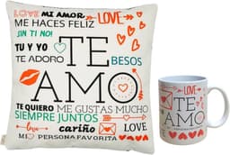 Romantische cadeaus voor koppels - Kussen en Mok met Liefdesboodschappen - Originele Geschenken voor Valentijnsdag, Verjaardag en Jubileum — thumbnail 7