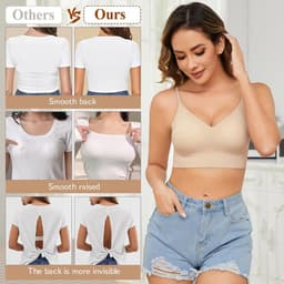 Naadloze Beha met Diepe V-hals en Blote Rug voor Dames | Comfortabele Bralette — thumbnail 3