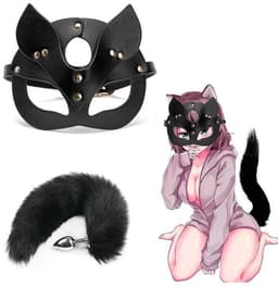 Oneay 2-delige Fox Tail Anale Plug Set – Dierenstaart Butt Plugs met Sexy Masker – Animal Role Play Seksspeeltje voor Vrouwen, Mannen & Koppels — thumbnail 2