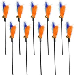 10 stuks kattenspeelgoed veren, interactief veerspeelgoed voor katten met bel, kleurrijke kattenhengel, 48 cm visspeelgoed voor kittens — thumbnail 1