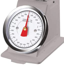 Mechanische analoge keukenweegschaal Atlas van metaal met verchroomde kom in vintage design, maximale capaciteit 5 kg, accessoires voor het koken (grijs) — thumbnail 4