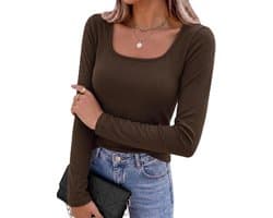 Thermische Tops Dames Mouwen Vierkante Hals Base Layer