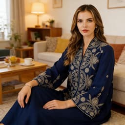 Zhxinashu Afrikaanse damesjurk, bloemenjurk, moslimjurk voor vrouwen, traditionele Abaya met ingewikkelde bloemenprint, kaftans voor dames, volledige lengte voor bruiloft, feest, Ramadan — thumbnail 4