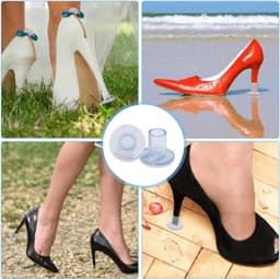 WUSJCOF Transparent Wedding Heel Protectors, 8 Pairs Women Shoes, Heel Protectors for High Heels Shoes Ideal for Lawn - ShopVlot — thumbnail 3