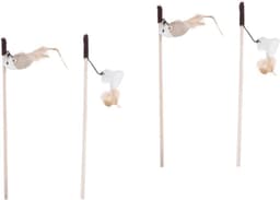 Kat Teaser Toverstaf 4 Stuks toverstaf speelgoed kittens plagen kitten speelgoed kattenspeelgoed speelgoed- kitten plagen speelgoed kat speelstok houten katten teaser Bamboe — thumbnail 1