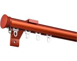 ain Rod Set Enkele/Dubbele Aluminium ain Rail Kit 2.6m (1. x 2) Clete Accessoires 7 Kleuren Beschikbaar (Rood) - Perfect voor Home Decor
