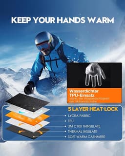 Handschoenen, waterdichte winterhandschoenen met touch-functie, geschikt voor skiën, wandelen, winddicht en warm, fietsen, motorrijden en outdooractiviteiten — thumbnail 2