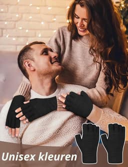 Handschoenen voor heren en dames, winterhandschoenen zonder vingers, uniseks vingerhandschoenen zonder vingertoppen, warm, voor sport, outdoor, kamperen, kamperen — thumbnail 4