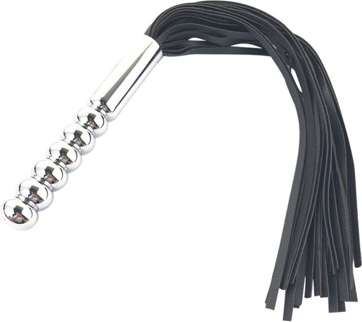 Fixxx - Zweep met Metalen Dildo Handvat - RVS - Zwart — afbeelding 1