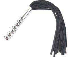 Fixxx - Zweep met Metalen Dildo Handvat - RVS - Zwart