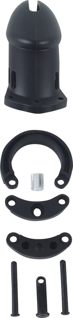 Banoch | Cockcage Black | siliconen | zwarte Chastity Cage met 5 ringen | medium / large — thumbnail 13