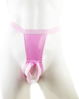 BamBella® Slip Datex (Latex & Stof ) open kruis kant voor mannen - L/XL - strap cock ring doorzichtig Erotische Sexy Lingerie Heren - Zwart mannen ondergoed slip — thumbnail 3