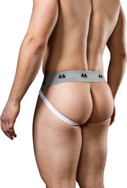 MM Sports Original Edition Swimmer/Jogger Jockstrap 2 inch White - MAAT M - Heren Ondergoed - Jockstrap voor Man - Mannen Jock — thumbnail 6