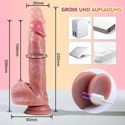 Lzwintrading Dildo met Zuignap - 7 Stoot & Vibratiestanden - Afstandsbediening & Warmte Functie - Dildo Anaal XXL - Dildo Vibrator Realistisch Siliconen - Dildo Vibrator voor Vrouwen - Sex Toys voor Vrouwen Koppels — thumbnail 4