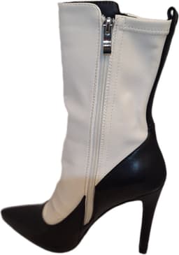 RUON-ENKELLAARSJE IN WHITE LEDERLOOK -BLACK DETAILS-NAALDHAK 9 CM-41 — thumbnail 2