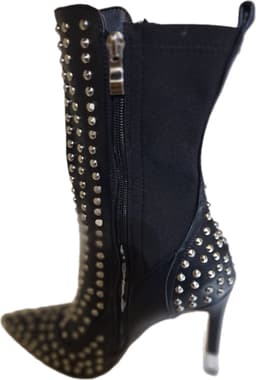 RUON- HALFHOOG LAARSJE-SILVER STUDS-NAALDHAK 9 CM-IMITATION/MASH-40 — thumbnail 2