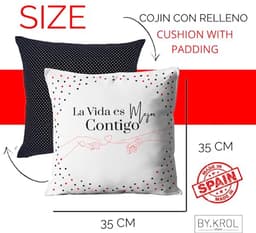 Cadeauset Kussen Mok - Valentijnscadeau Liefde - Romantisch Vieren - Met Liefdescitaten - 35x35 cm - Multicolor — thumbnail 5