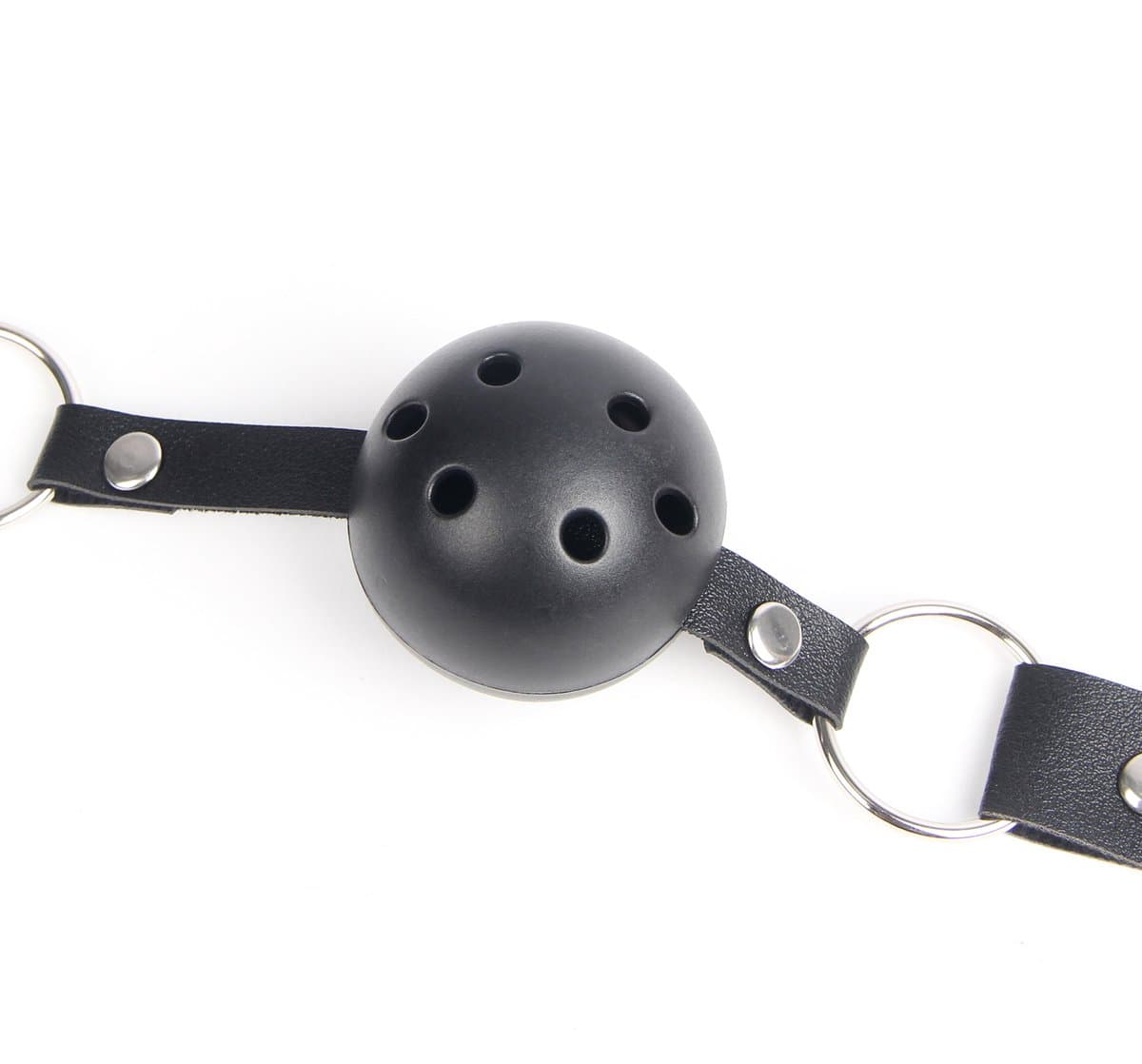 Zeloria Ball Gag – Verstelbare Mouth Gag Met Ademopeningen – BDSM Accessoire – Zwart — afbeelding 1