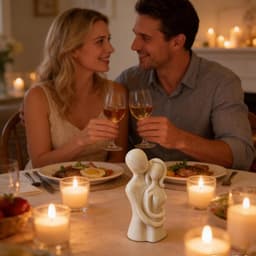 Generisch Paar sculptuur, abstracte kunstsculptuur van hars, paar figuren, moderne abstracte decoratie, woonkamer, kantoor, bruiloft, verjaardag, Kerstmis, Valentijnsdag, feest, gastgeschenken — thumbnail 4
