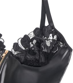 Leatherlook & Kant Sexy Jurkje – Latex – Lingerie Erotisch – Sexy Lingerie Dames –Lingerie Sexy Setje – Luxe Sensuele Lingerieset – Leren PU Lingerie Jurkje – Wetlook/Lak – Verleidelijk & Mysterieus – Kinky – BDSM – Dare to Undress – XS/S, M, L, XL — thumbnail 5