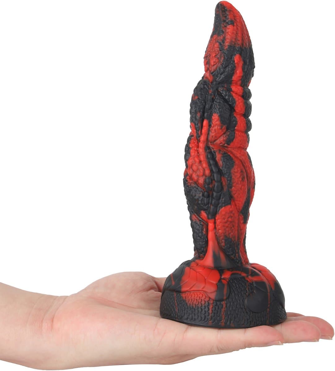 Banoch | Dildo siliconen "Snuck" | zwart / rood | 20 cm | ∅ 4 cm | fantasy monster | Zuignap — afbeelding 1