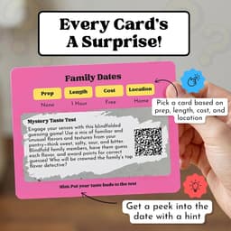 Familiedata Krasloten - Date Night Ideeën - Familieplezier Stimuleren - 40 Unieke Activiteiten - 4 Inch Doos - Geel — thumbnail 3