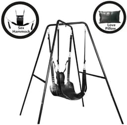 DIMICO - Sex Toys voor Mannen en Vrouwen - Sling - Hangmat - Bondage - BDSM - Kunstleer - Sex Swing - Sex Schommel - met Standaard — thumbnail 2