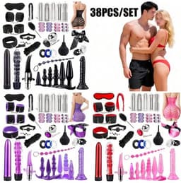 Oneay BDSM bondage 38-delige set, hoogwaardige seksspeelgoedset voor stellen, SM-set voor volwassenen, anale inserter voor man en vrouw, penisring, handboeien bondage SM-set, seksspeelgoed — thumbnail 2