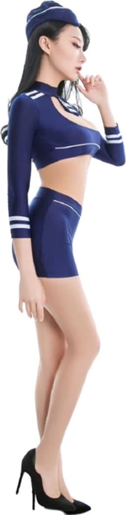 Sexy stewardess outfit - Rollenspel - Erotisch - BDSM - One size - Open decolleté — thumbnail 1