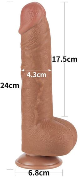 Lovetoy - Dildo Met Sliding Skin Technologie - 24 x 4.3 cm - Verwijderbare Zuignap - Lichte beige — thumbnail 3