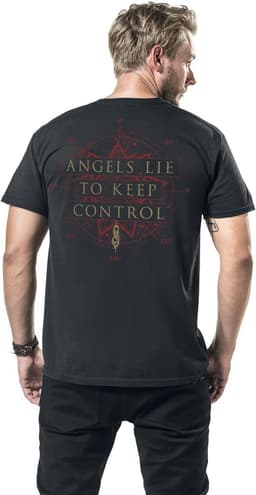 T-shirt met Engelprint voor Mannen Zwart Band Merchandise — thumbnail 4