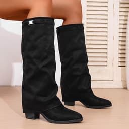 Overknee Laarzen - Hoge Laarzen Dames - Winterse Mode - Comfortabele Pasvorm - 6.5cm Hak — thumbnail 2